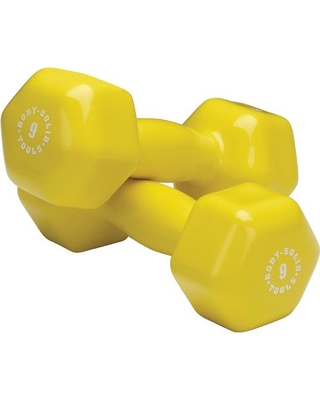 Picture of Body Solid BSTVD9PR 9 lbs Vinyl Dumbell&#44; Yellow - Pair