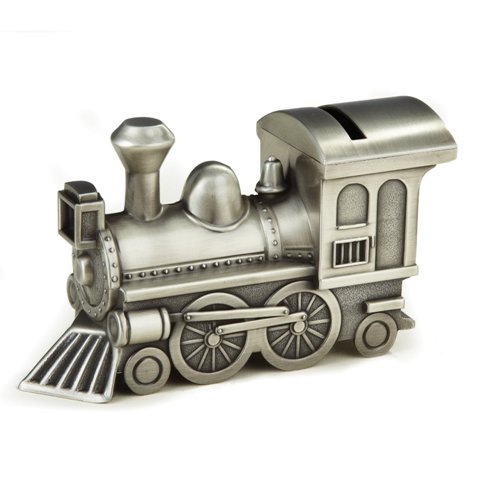 Picture of Leeber 88541 Elegance Pewter Plated Train Bank&#44; 3.25 x 2.25 x 6 in.