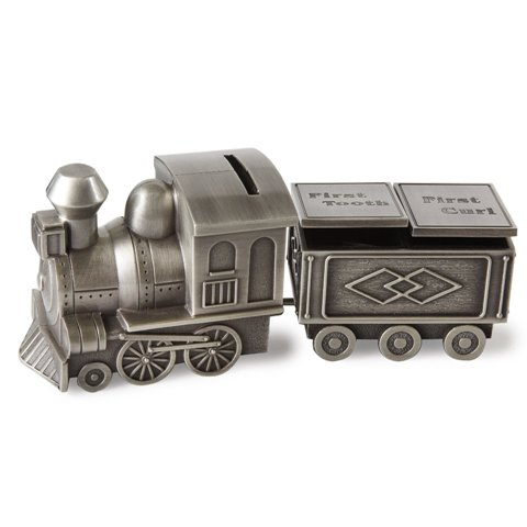Picture of Leeber 88542 Elegance Pewter Plated Train Bank&#44; Tooth & Curl Boxes Set - 2.75 x 6.75 in.
