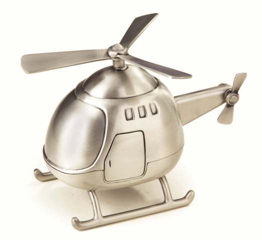 Picture of Leeber 88625 Elegance Helicopter Bank - Pewter Finish&#44; 4 x 4 x 5.5 in.