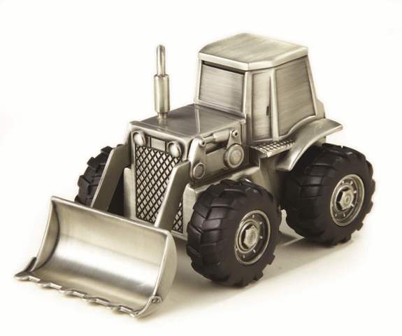 Picture of Leeber 88627 Elegance Pewter Plated Bulldozer Bank&#44; 3.25 x 3.25 x 5.25 in.