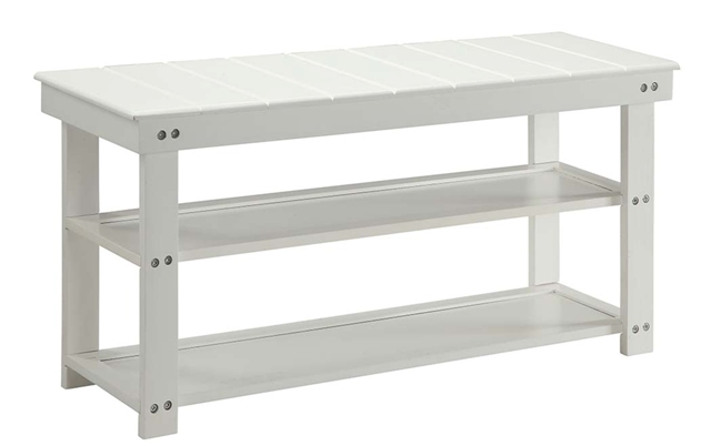 Picture of Oxford Collection Utility Mudroom Bench, White - 35 x 17 x 11.87 in.