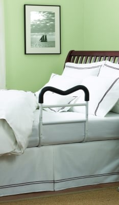 70002 M-Rail Bedrail with Contoured Padded Handrail, White