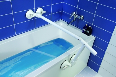 R1400262SU Quattro Power Tub Support Grab Bar System for Bathtubs with Extra Grip, White