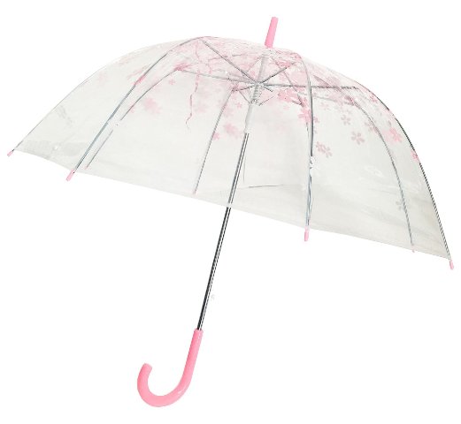 Picture of Conch Umbrellas 1260YH Pink Trim Clear Umbrella, Pink