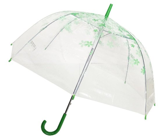 Picture of Conch Umbrellas 1260YH Green Trim Clear Umbrella, Green