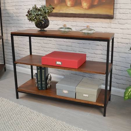 Carolina Chair Brayden Console Table, Chestnut & Black