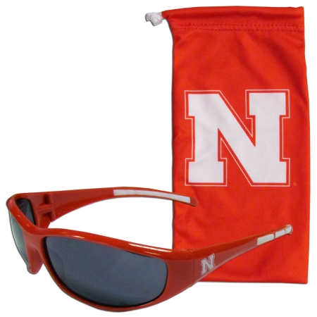 Siskiyou Sports 2CSG3EB NCAA Nebraska Cornhuskers Sunglass & Bag Set