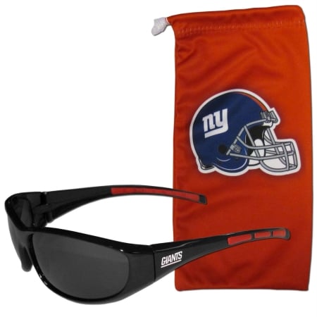 Siskiyou Sports 2FSG090EB NFL New York Giants Sunglass & Bag Set