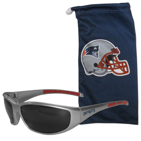 Siskiyou Sports 2FSG120EB NFL New England Patriots Sunglass & Bag Set