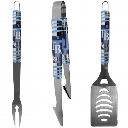 Siskiyou Sports B3BQ160 MLB Tampa Bay Rays 3 Piece Tailgater BBQ Set