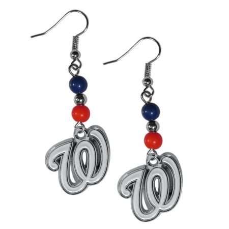 MLB Washington Nationals Fan Bead Dangle Earrings
