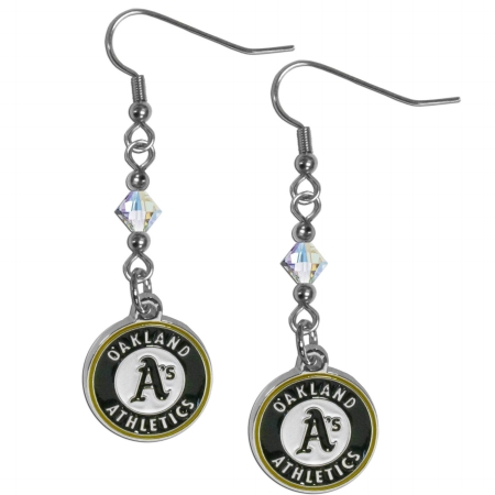 MLB Oakland Athletics Crystal Dangle Earrings
