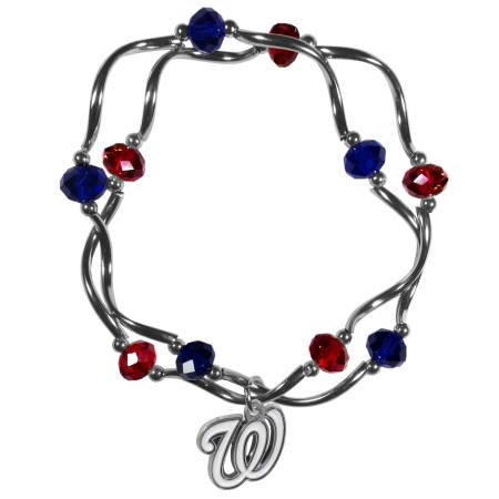 MLB Washington Nationals Crystal Bead Bracelet