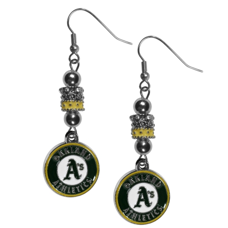 MLB Oakland Athletics Euro Bead Earrings