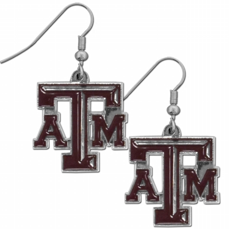 Siskiyou Sports  NCAA Texas A & M Aggies Chrome Dangle Earrings