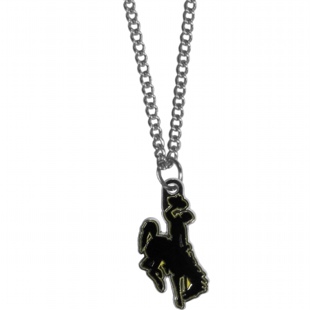 Wyoming Cowboys Necklace - Silver - 22 Inch - NCAA Licensed