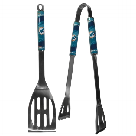 Picture of Siskiyou Sports F2BQ060 NFL Miami Dolphins 2 Piece Steel BBQ Tool Set