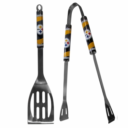 Picture of Siskiyou Sports F2BQ160 NFL Pittsburgh Steelers 2 Piece Steel BBQ Tool Set