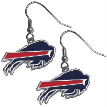 NFL Buffalo Bills Chrome Dangle Earrings - Silver - Hypoallergenic