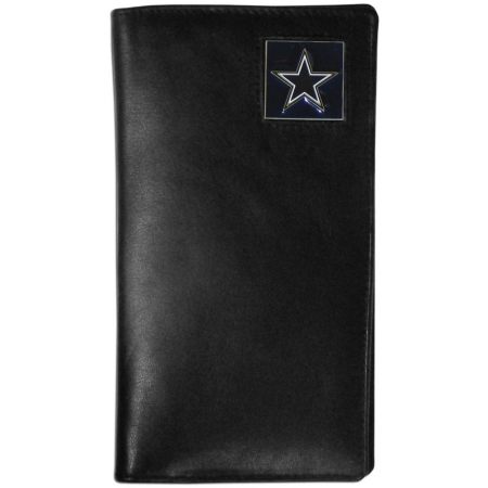 Dallas Cowboys Leather Tall Wallet - Blue & Silver - 1in. H x 7.5in. W x 4.25in. L - Genuine Leather