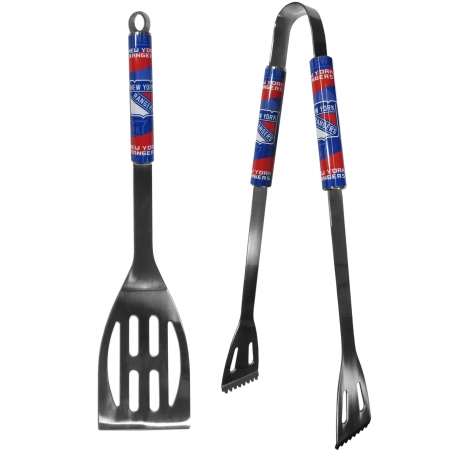 Siskiyou Sports H2BQ105 NHL New York Rangers 2 Piece Steel BBQ Tool Set