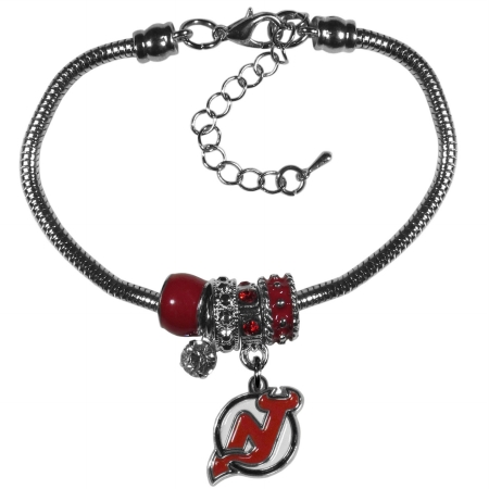NHL New Jersey Devils Euro Bead Bracelet