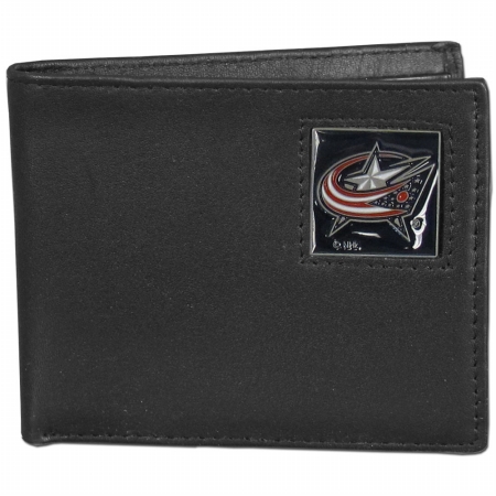 Picture of Siskiyou Sports HBI130 NHL Columbus Blue Jackets Leather Bi-fold Wallet Packaged in Gift Box