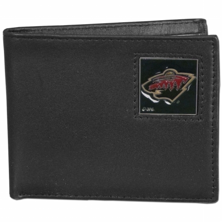 Picture of Siskiyou Sports HBI145 NHL Minnesota Wild Leather Bi-fold Wallet Packaged in Gift Box