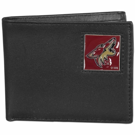 Picture of Siskiyou Sports HBI45 NHL Arizona Coyotes Leather Bi-fold Wallet Packaged in Gift Box