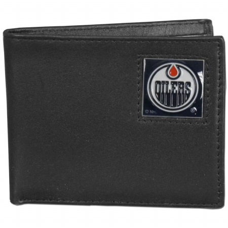 Picture of Siskiyou Sports HBI90 NHL Edmonton Oilers Leather Bi-fold Wallet Packaged in Gift Box