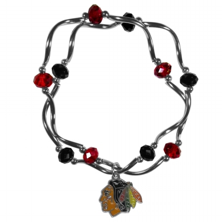 NHL Chicago Blackhawks Crystal Bead Bracelet