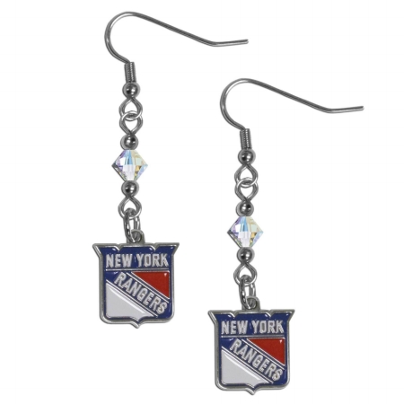 NHL New York Rangers Crystal Dangle Earrings