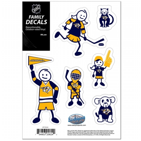 Picture of Siskiyou Sports HFSD40 NHL Nashville Predators Family Decal Set&#44; Small