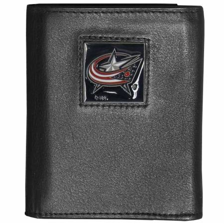 Picture of Siskiyou Sports HTR130 NHL Columbus Blue Jackets Deluxe Leather Tri-fold Wallet Packaged in Gift Box