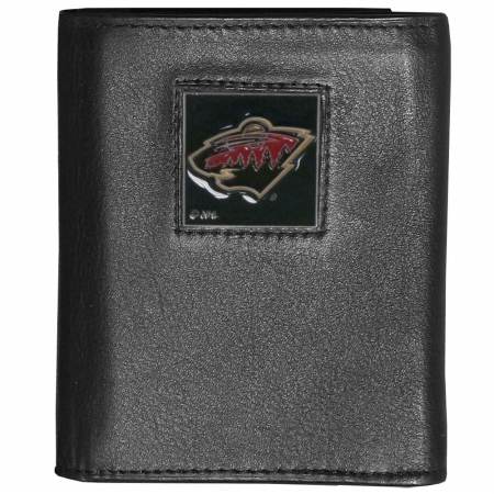 Picture of Siskiyou Sports HTR145 NHL Minnesota Wild Deluxe Leather Tri-fold Wallet Packaged in Gift Box