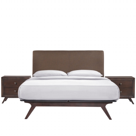 MOD-5261-CAP-BRN-SET Tracy 3 Piece Queen Bedroom Set, Cappuccino Brown - 84 x 59 x 43 in -  Modway Furniture