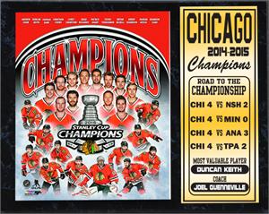 12 x 15 in. 2015 Stanley Cup Champions Chicago Blackhawks Stat Plaque