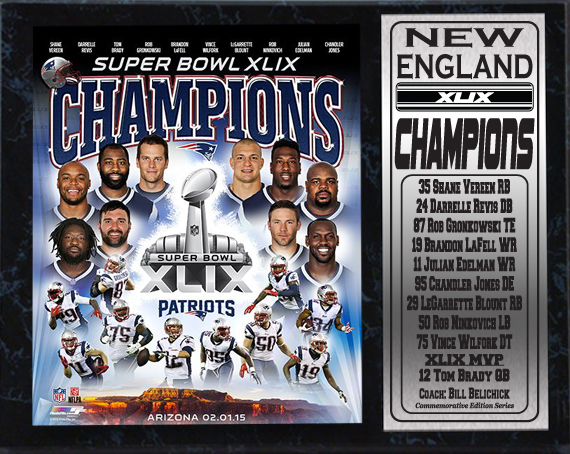 12 x 15 in. Super Bowl XLIX Champion New England Patriots Stat Plaque