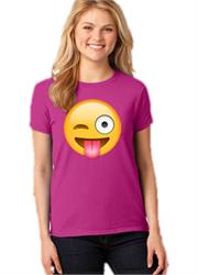 Wink Face Emoji T-Shirt, Extra Large