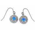 Elizabeth Jewelry 4mm-DNG-BLU-OPAL Blue Opal Round Dangle Earrings 0.925 Sterling Silver Elizabeth Jewelry 4mm-DNG-BLU-OPAL Blue Opal Round Dangle Earrings 0.925 Sterling Silver