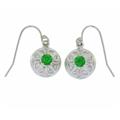 Elizabeth Jewelry 4mm-DNG-EMRLD Emerald Round Dangle Earrings 0.925 Sterling Silver Elizabeth Jewelry 4mm-DNG-EMRLD Emerald Round Dangle Earrings 0.925 Sterling Silver
