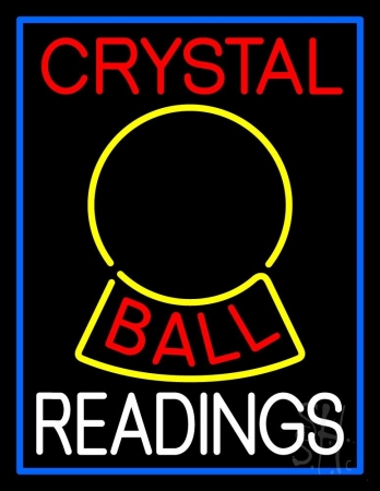 Everything Neon N105-11039 Red Crystal Ball White Reader LED Neon Sign 19 x 15 - inches