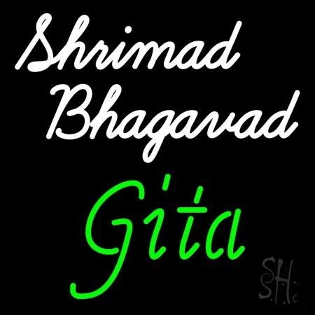 Everything Neon N105-11208 Shrimad Bhagavad Gita LED Neon Sign 16 x 16 - inches -  The Sign Store