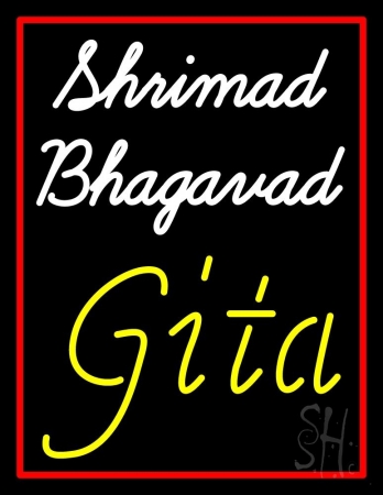 Everything Neon N105-11209 Shrimad Bhagavad Gita With Border LED Neon Sign 19 x 15 - inches -  The Sign Store