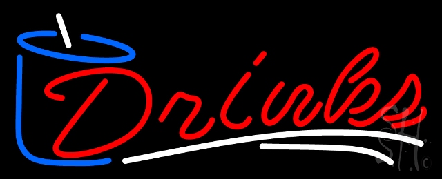 N100-0247-clear Drinks Clear Backing Neon Sign, 13 x 1 x 32 in.