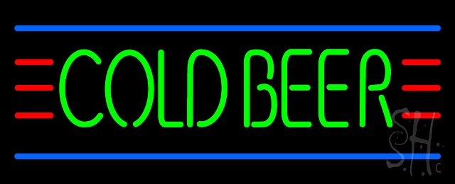 N100-0861-clear Cold Beer Clear Backing Neon Sign, 13 x 1 x 32 in.