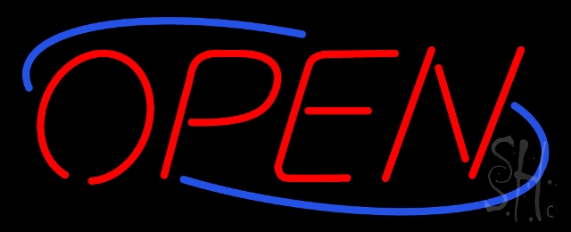 N100-0867-clear Open Blue Border Clear Backing Neon Sign, 13 x 1 x 32 in.