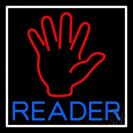 N105-10945-clear Palm Reader Clear Backing Neon Sign, 24 x 1 x 24 in.