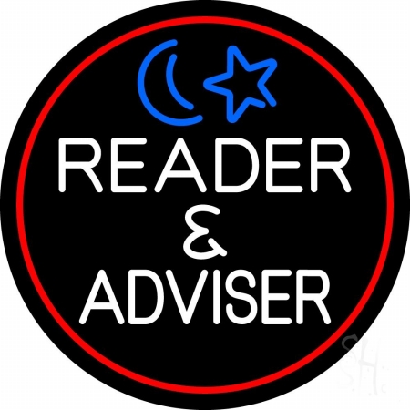 N105-11964-clear White Reader & Advisor Red Border Clear Backing Neon Sign, 26 x 1 x 26 in.